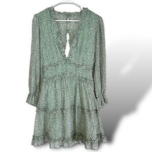 Amazon mint green cheetah print long sleeve dress